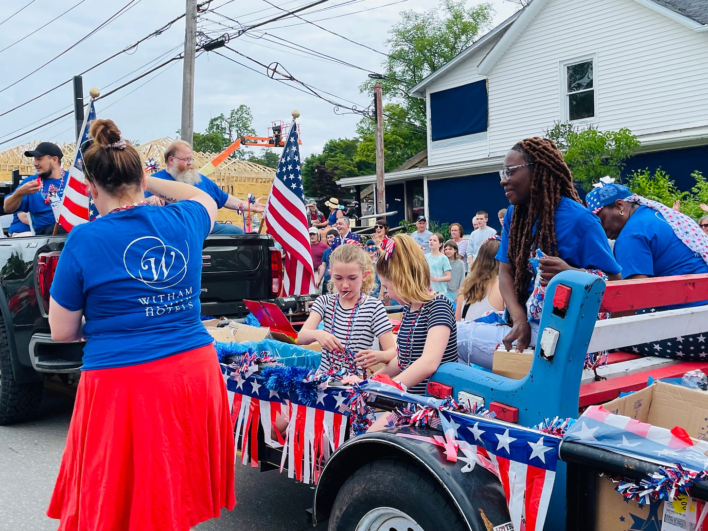 photo of Witham Family Hotel Employees in Bar Harbor Fourth of July parade